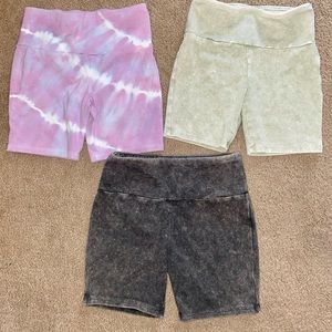 Girls size M biker shorts, 3 pairs.